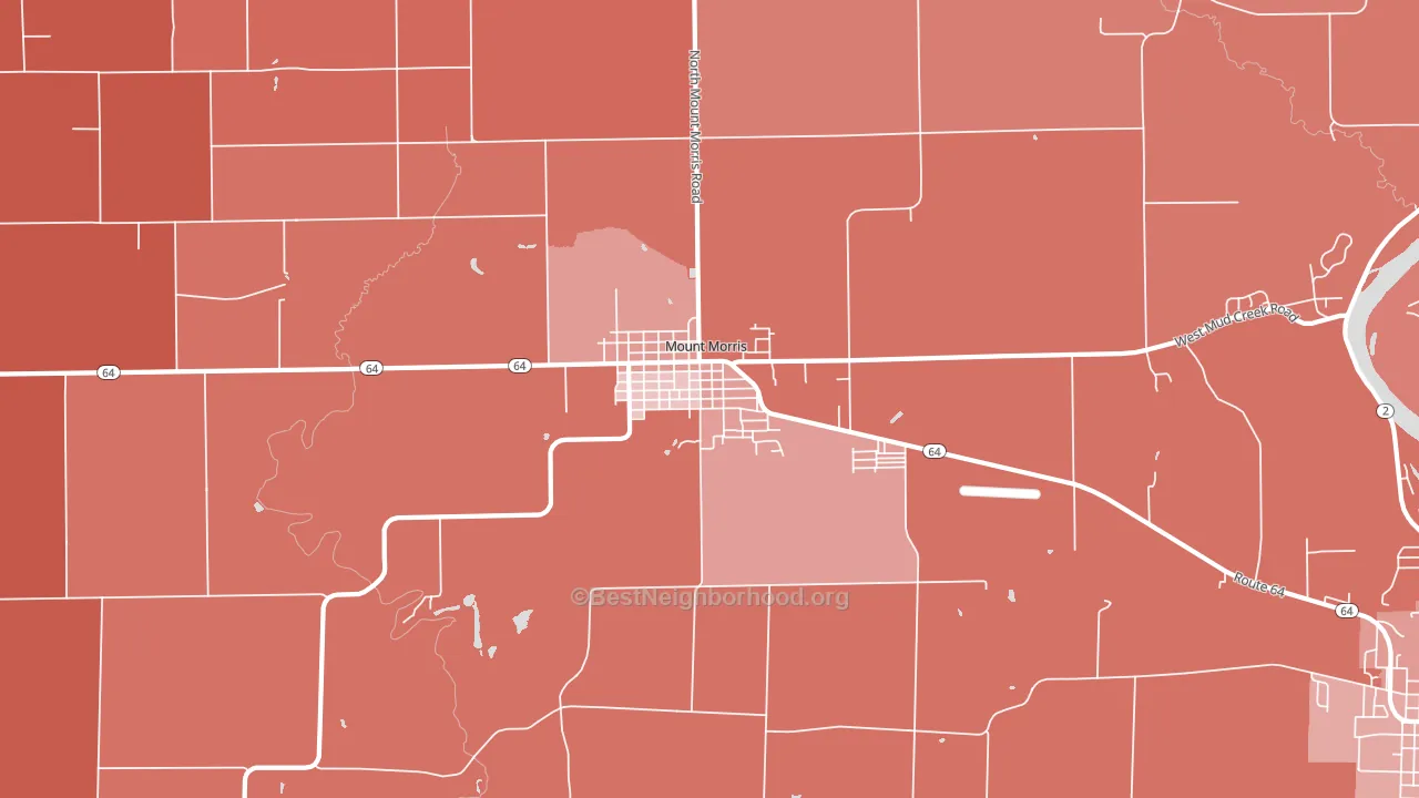 Mount Morris, IL block-group political-lean map