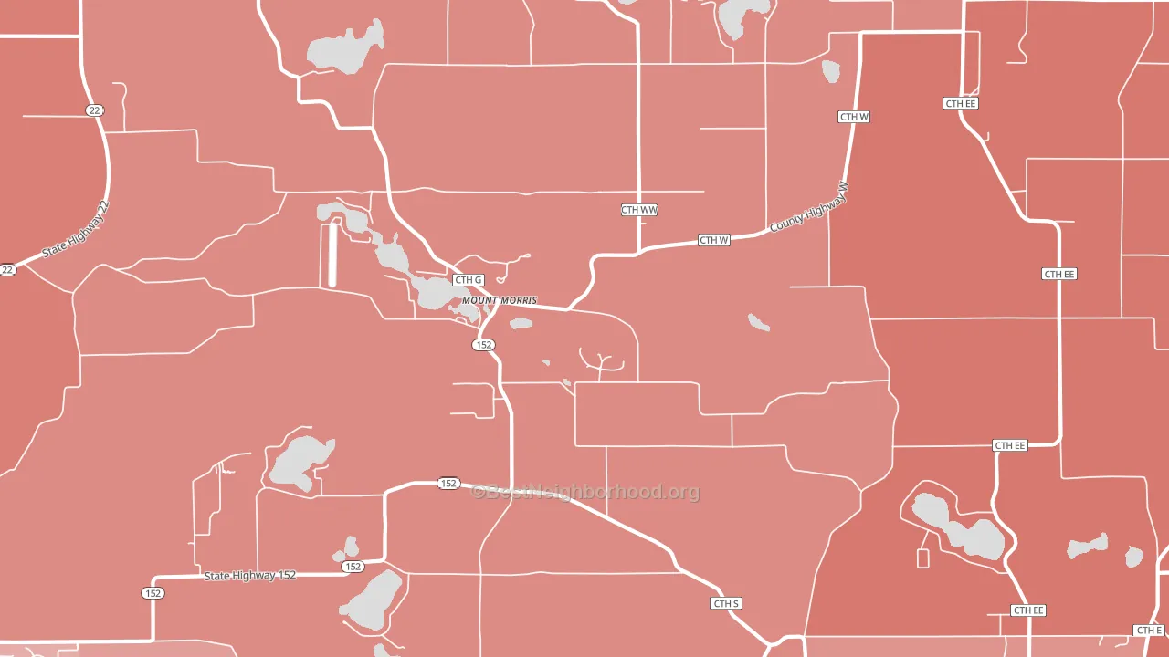 Mount Morris, WI block-group political-lean map