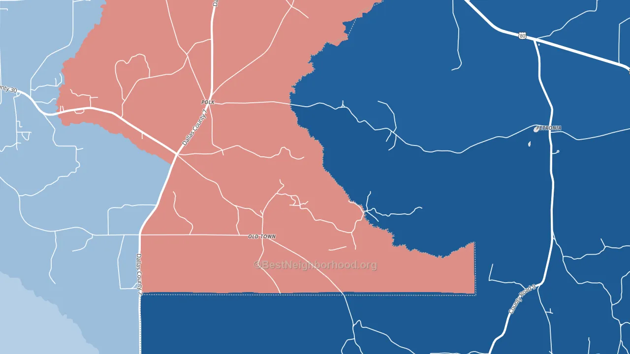 Mount Nebo, AL block-group political-lean map