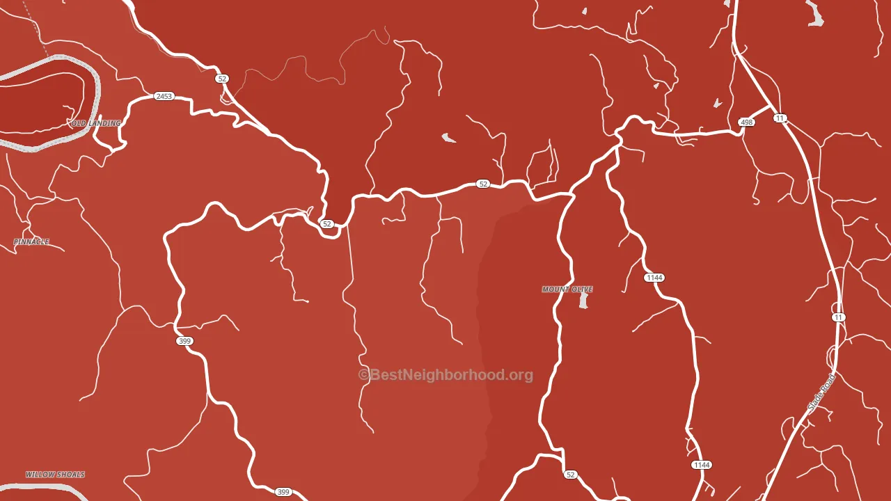 Mount Olive, KY block-group political-lean map