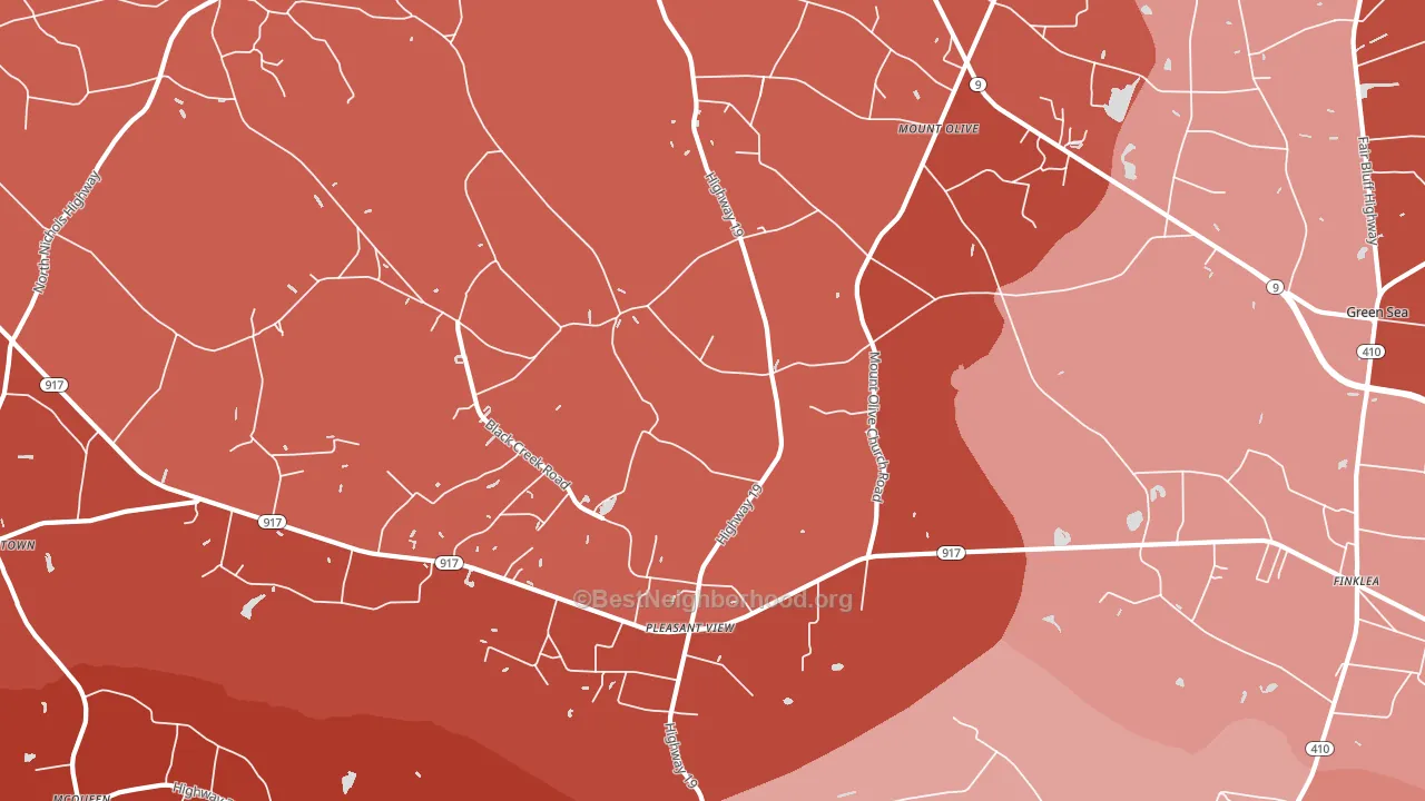 Mount Olive, SC block-group political-lean map