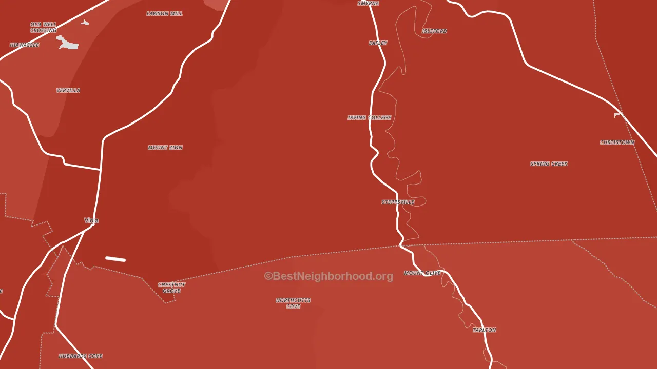 Mount Olive, TN block-group political-lean map