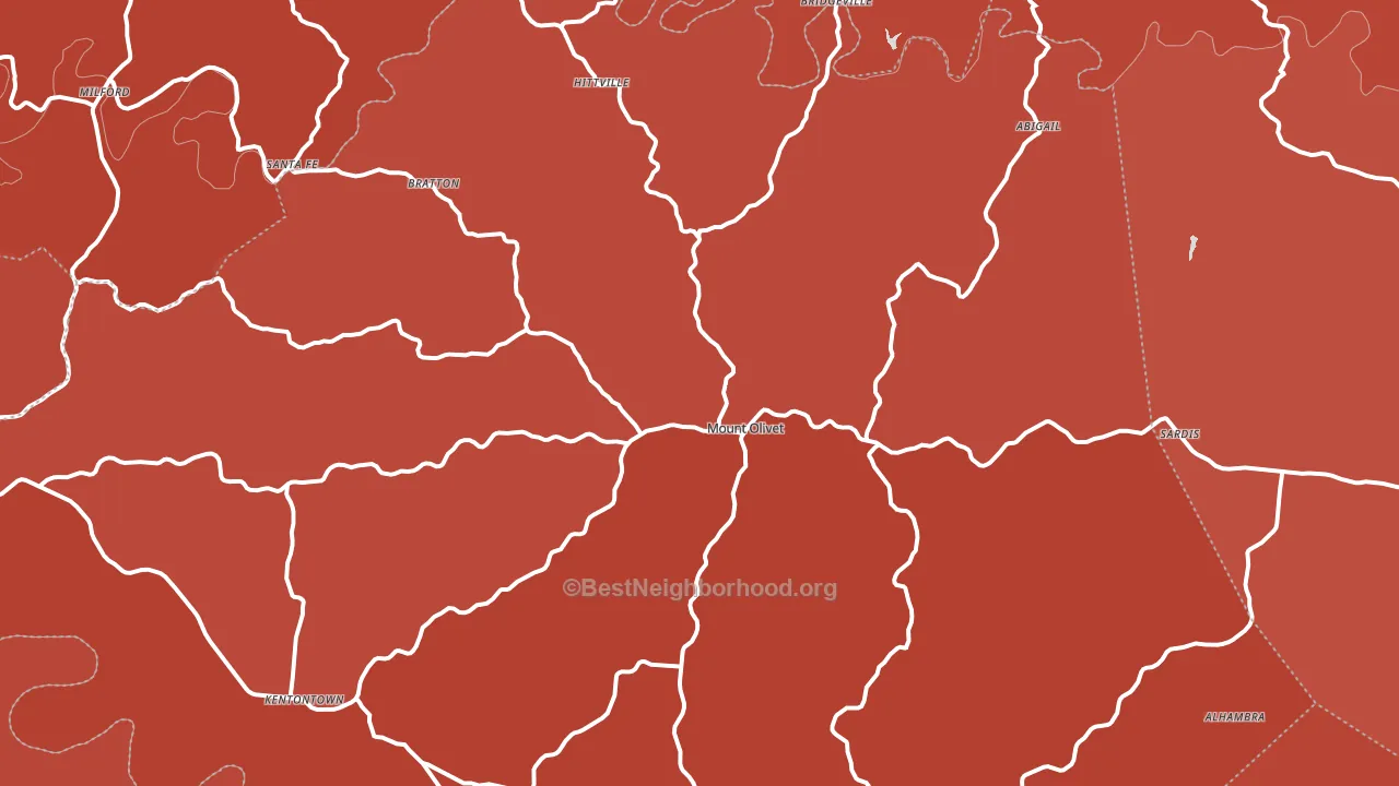 Mount Olivet, KY block-group political-lean map