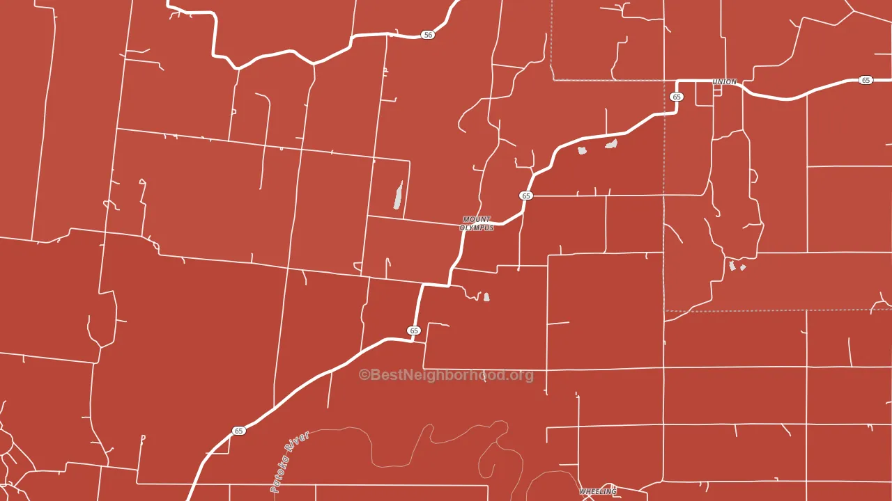 Mount Olympus, IN block-group political-lean map