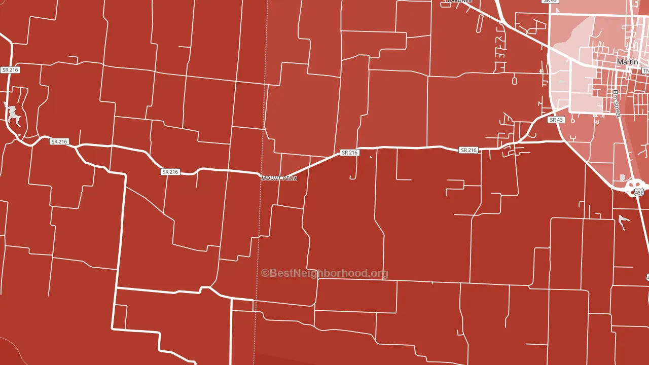 Mount Pelia, TN block-group political-lean map