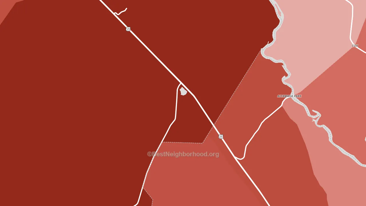 Mount Pleasant, GA block-group political-lean map