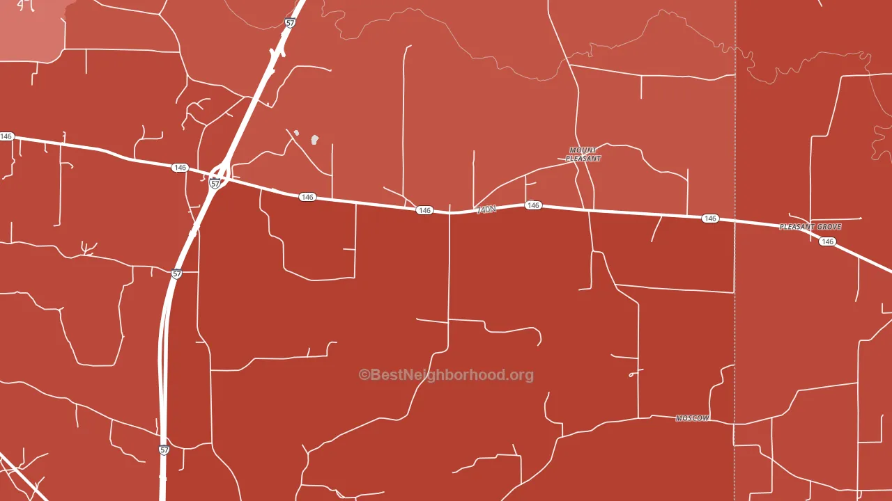 Mount Pleasant, IL block-group political-lean map