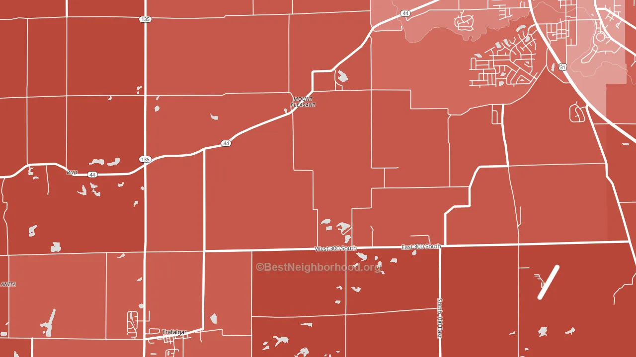Mount Pleasant, IN block-group political-lean map