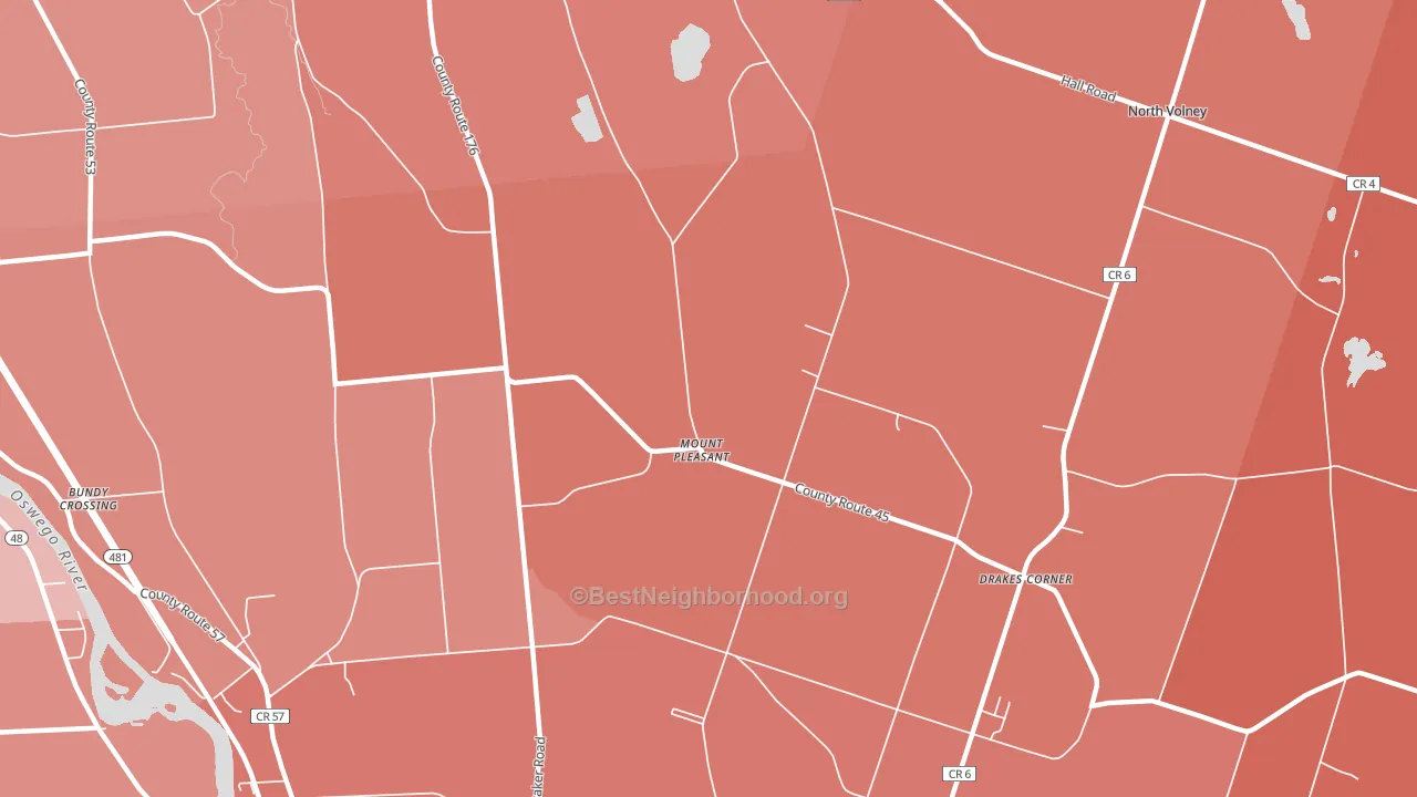 Mount Pleasant, NY block-group political-lean map