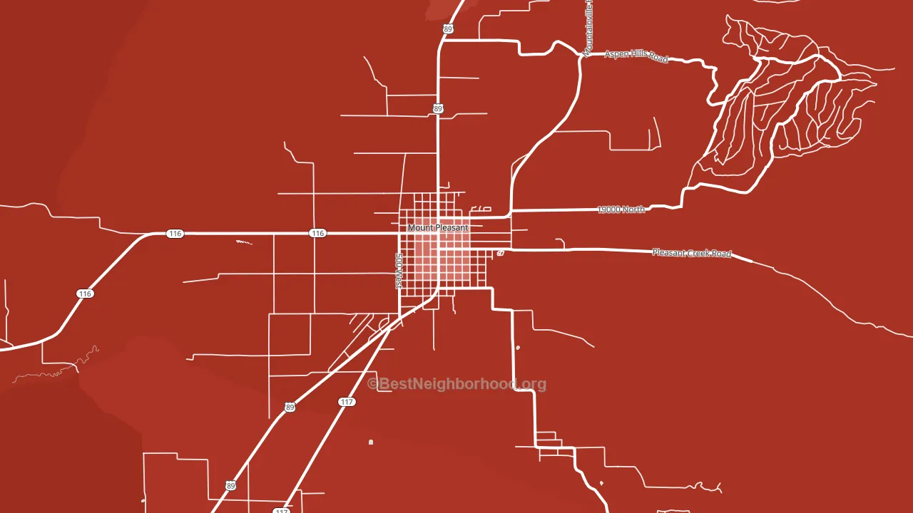 Mount Pleasant, UT block-group political-lean map