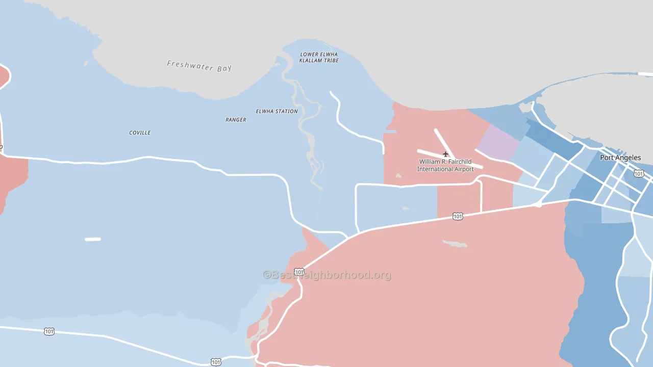 Mount Pleasant, WA block-group political-lean map