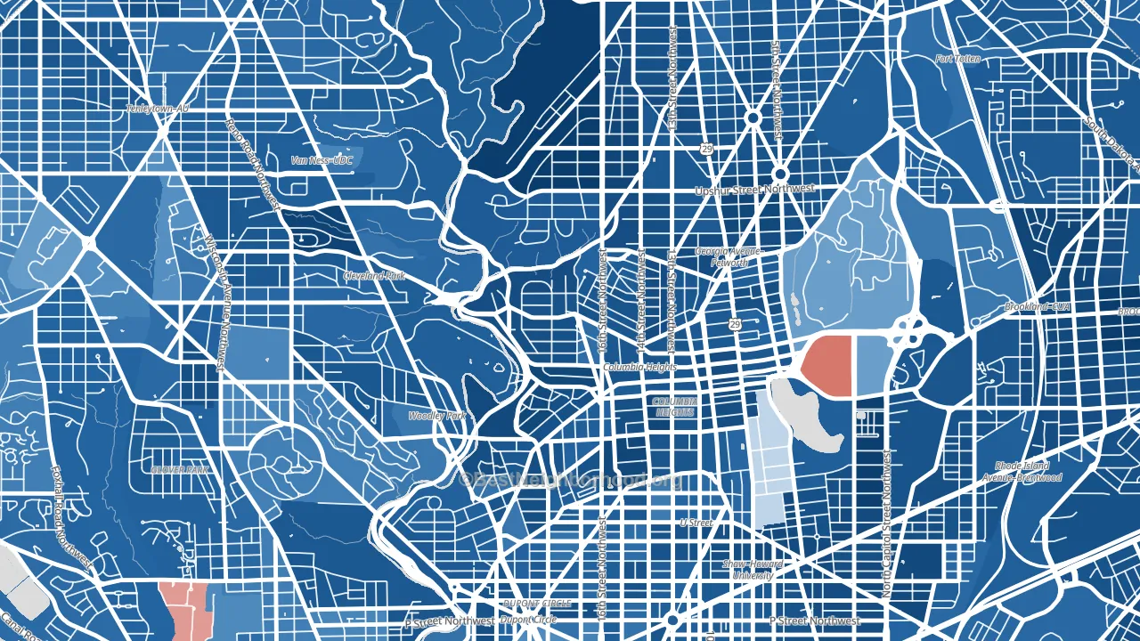 Mount Pleasant, Washington, DC block-group political-lean map