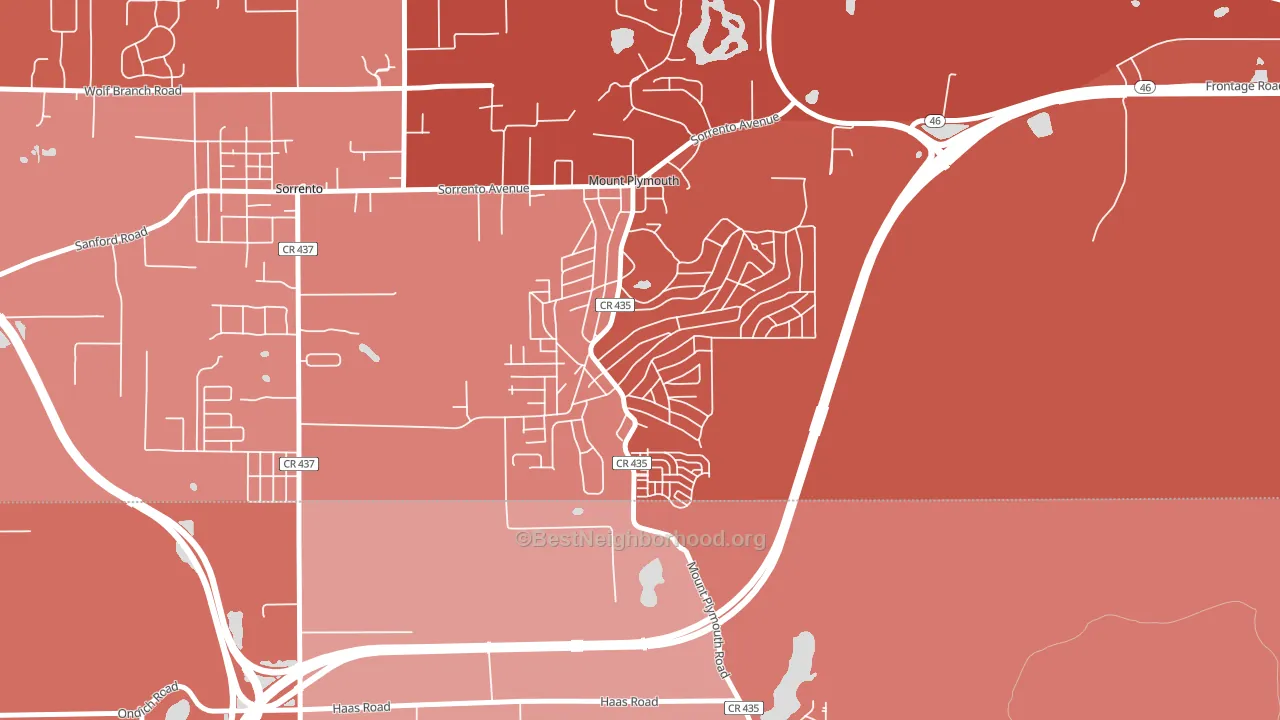 Mount Plymouth, FL block-group political-lean map