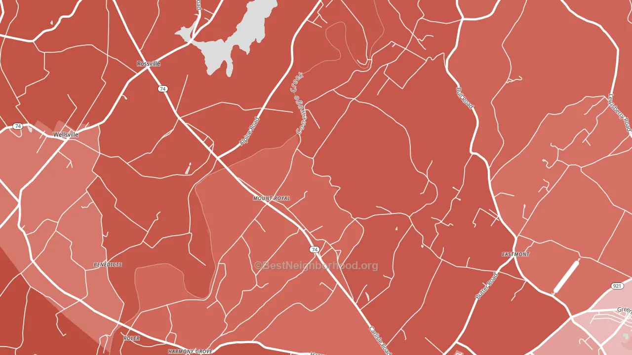 Mount Royal, PA block-group political-lean map
