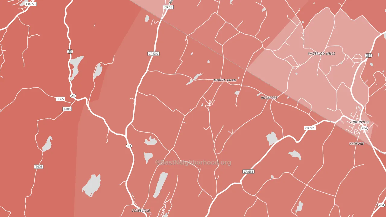 Mount Salem, NJ block-group political-lean map