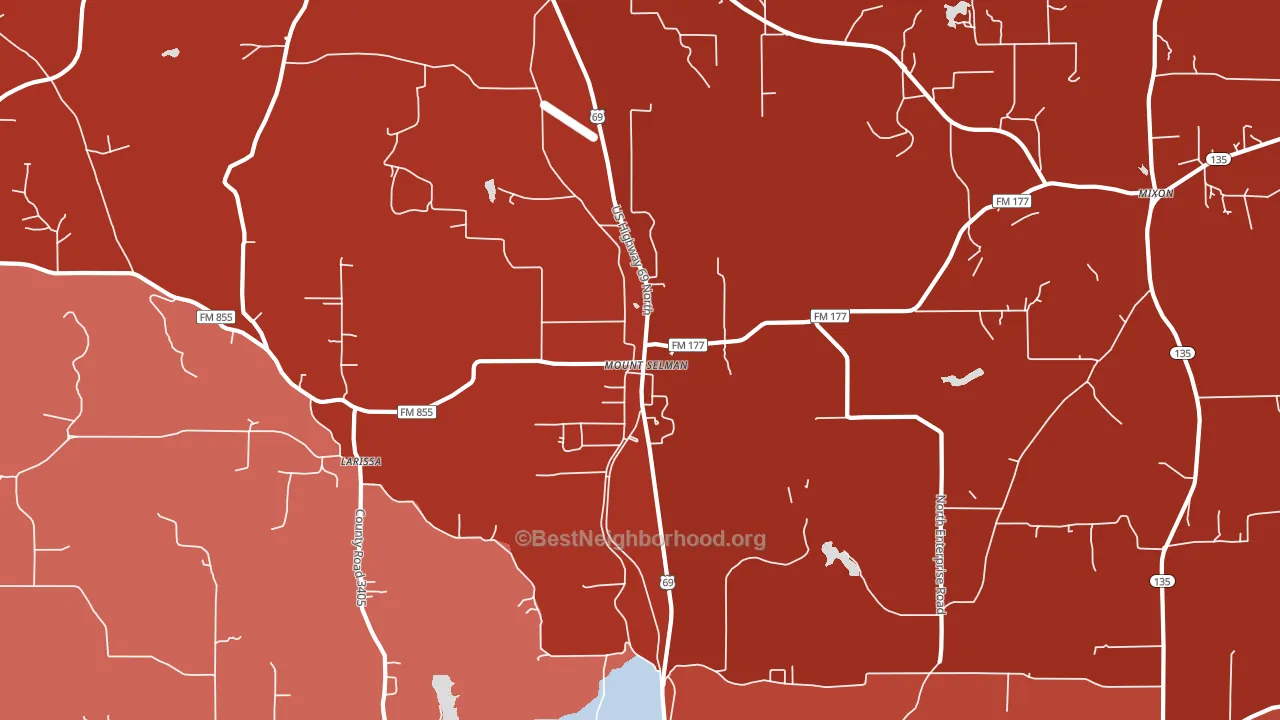 Mount Selman, TX block-group political-lean map