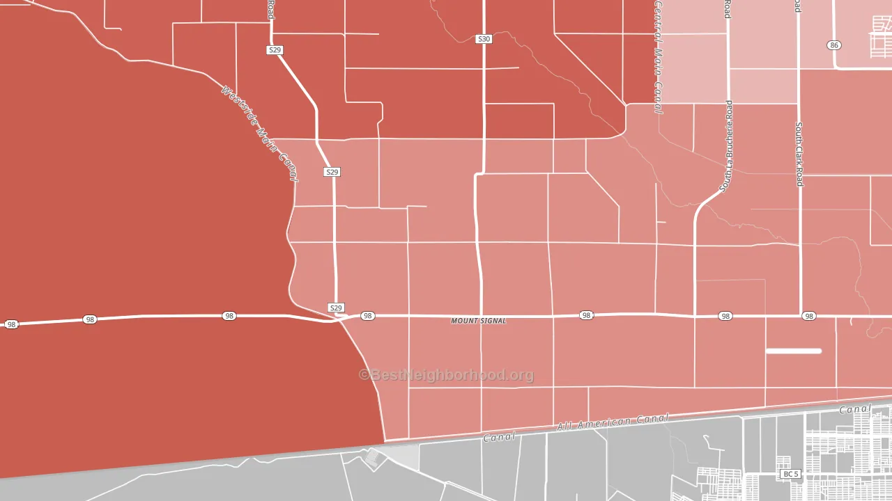 Mount Signal, CA block-group political-lean map