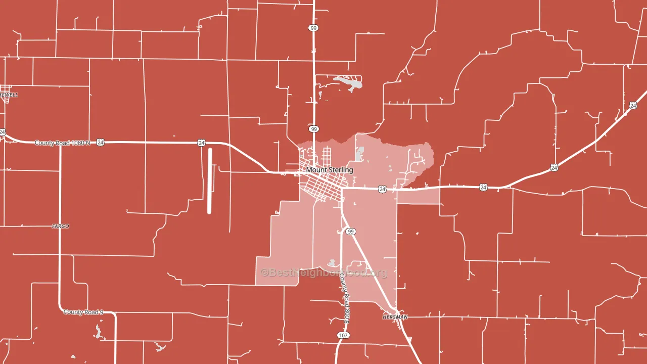 Mount Sterling, IL block-group political-lean map
