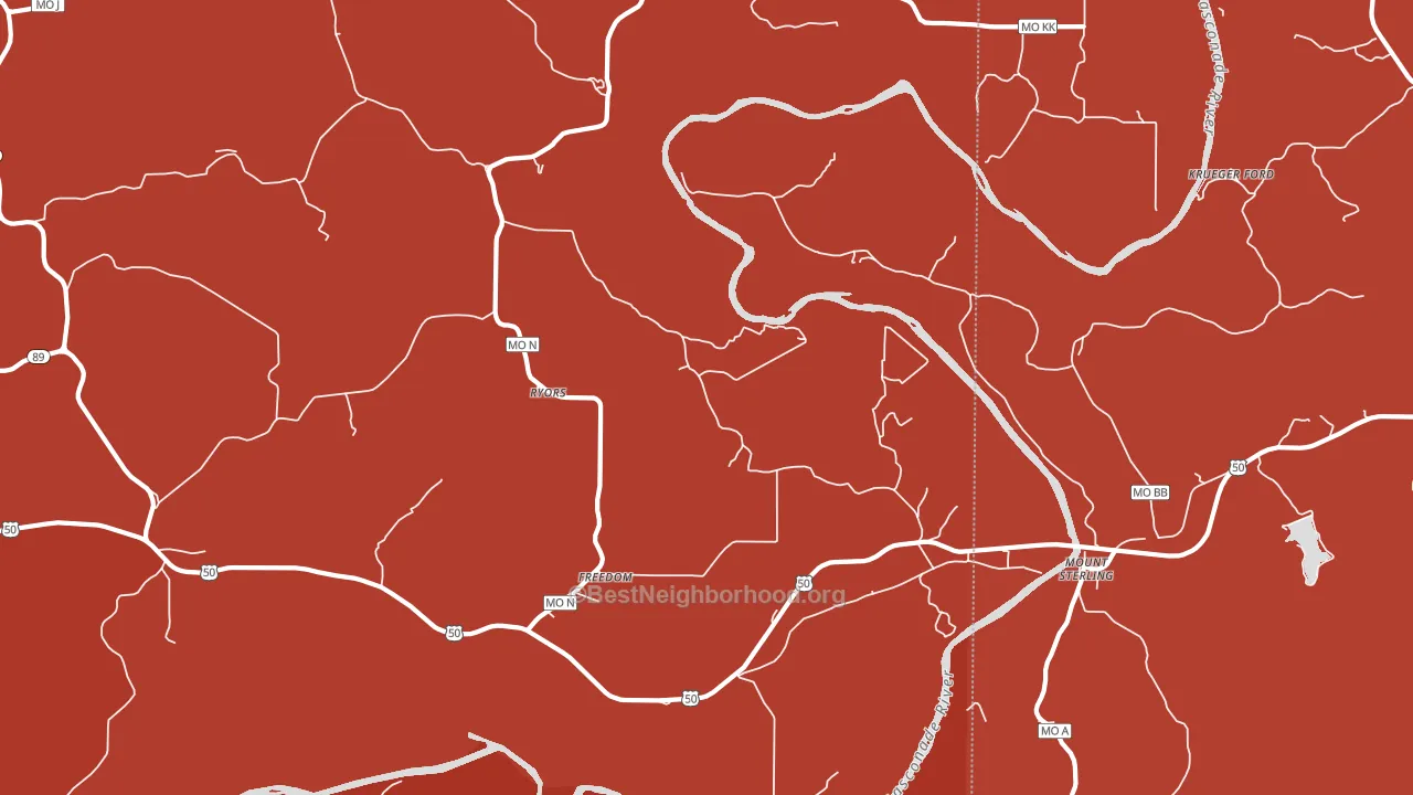 Mount Sterling, MO block-group political-lean map