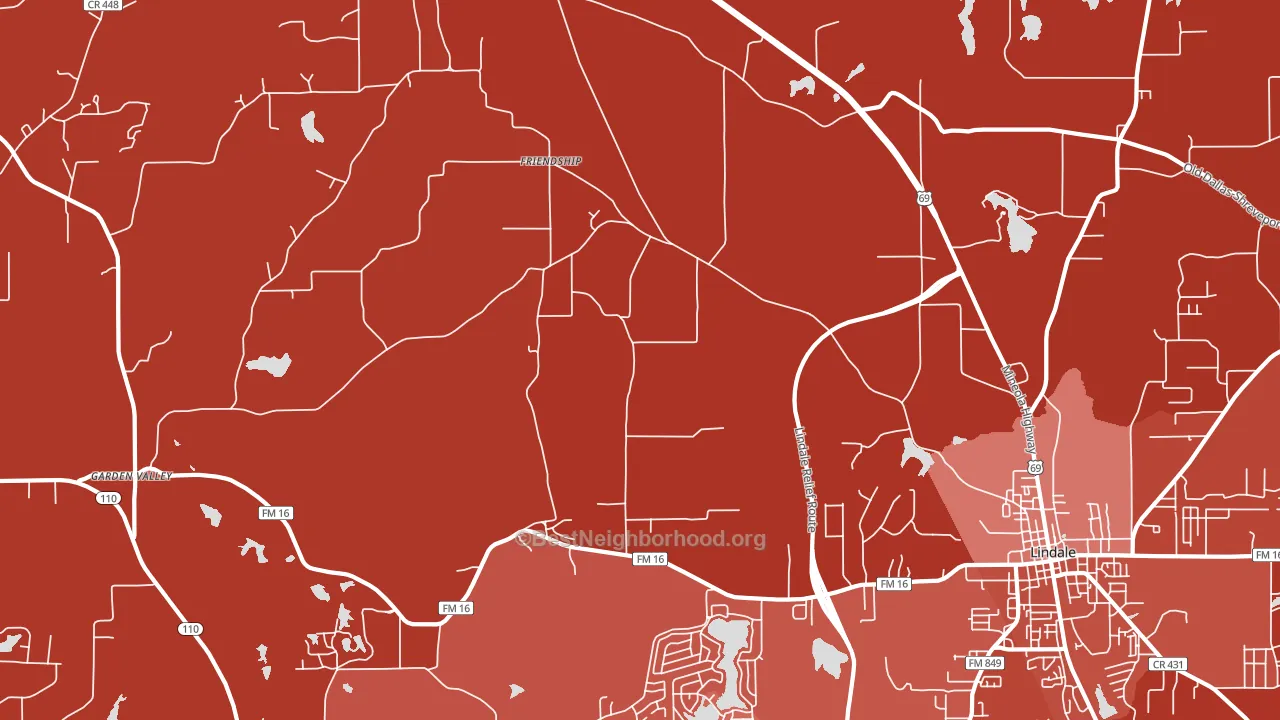 Mount Sylvan, TX block-group political-lean map