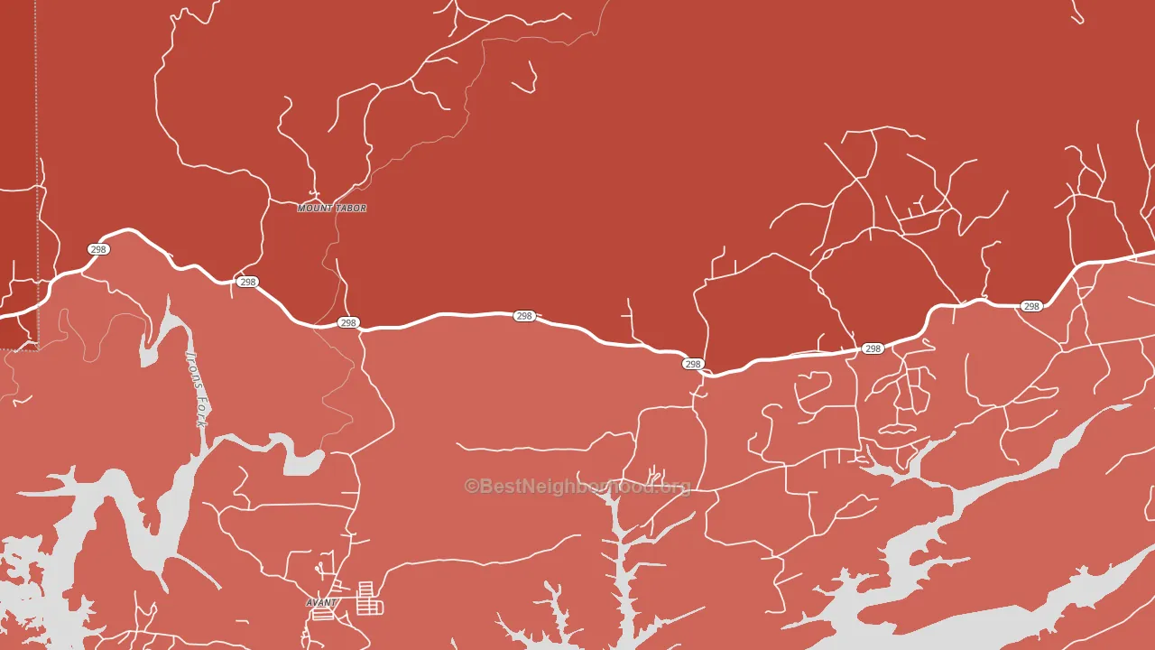 Mount Tabor, AR block-group political-lean map