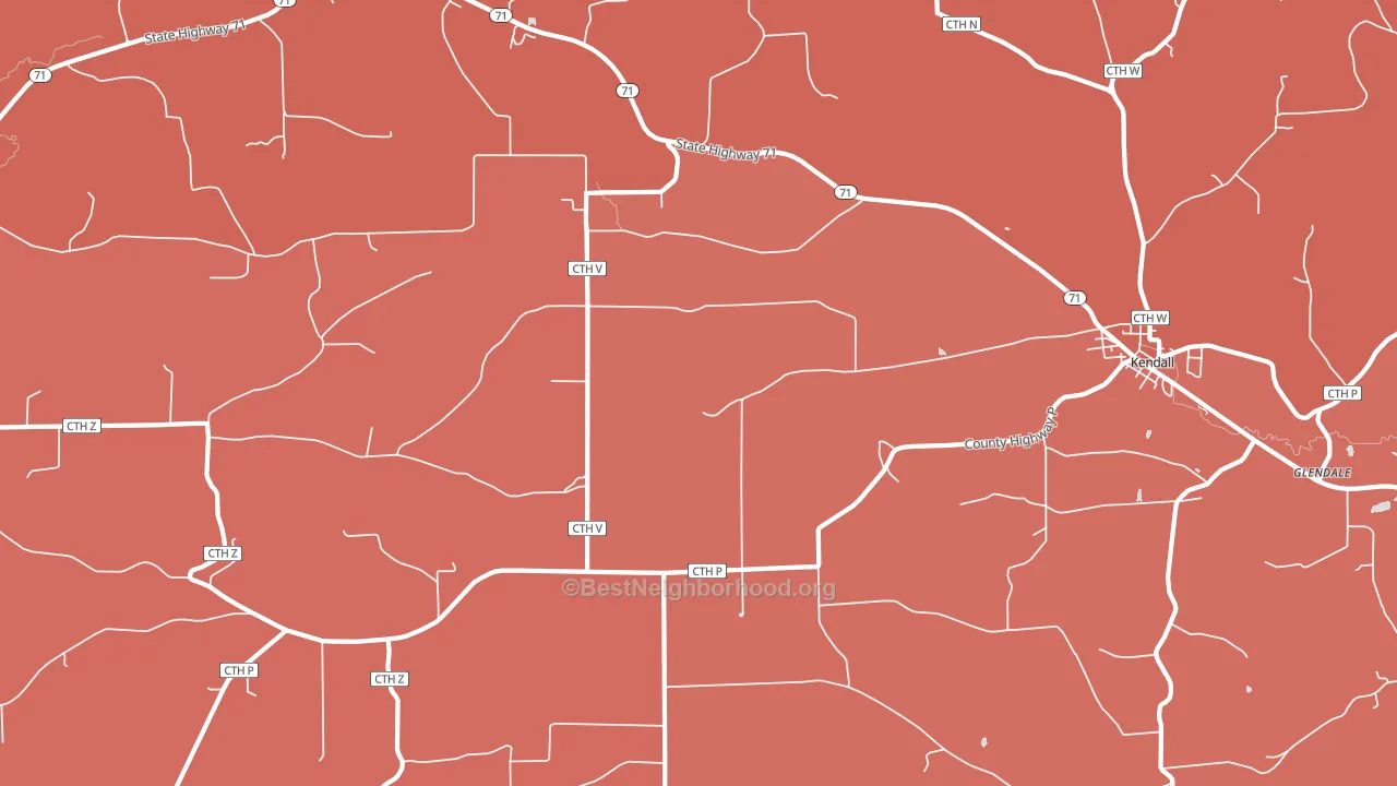 Mount Tabor, WI block-group political-lean map