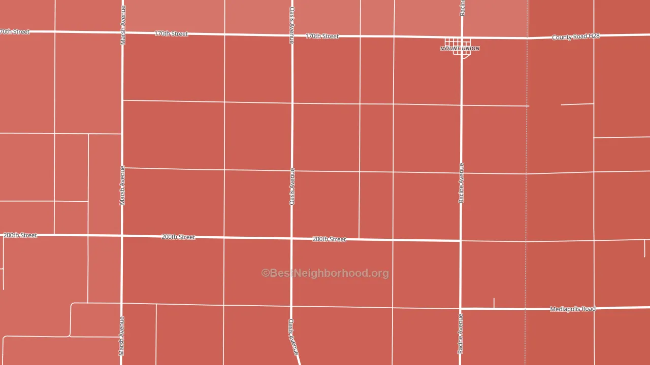 Mount Union, IA block-group political-lean map