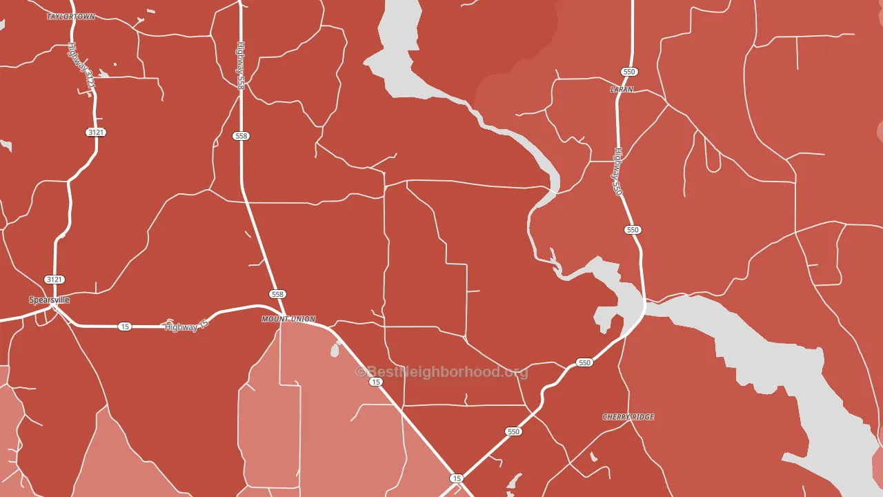 Mount Union, LA block-group political-lean map