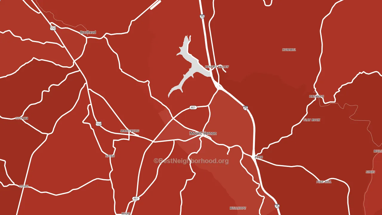 Mount Vernon, KY block-group political-lean map