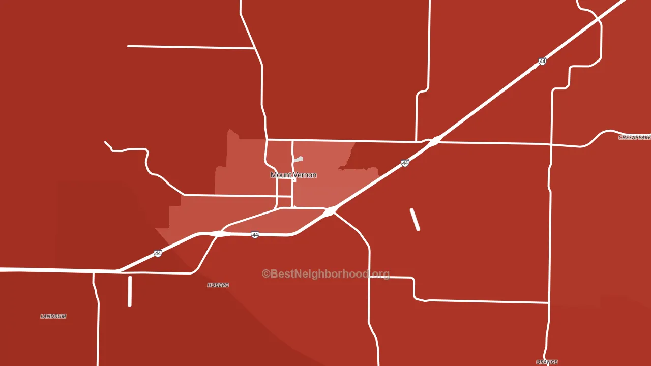 Mount Vernon, MO block-group political-lean map