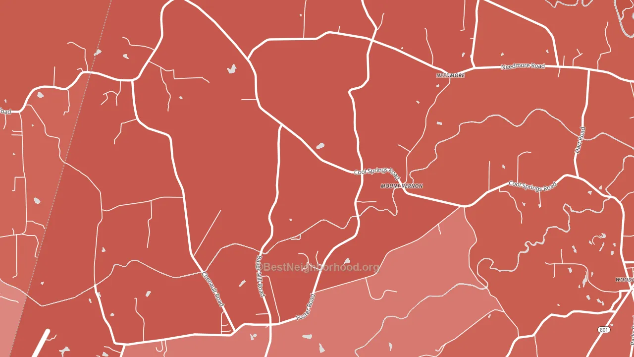 Mount Vernon, NC block-group political-lean map