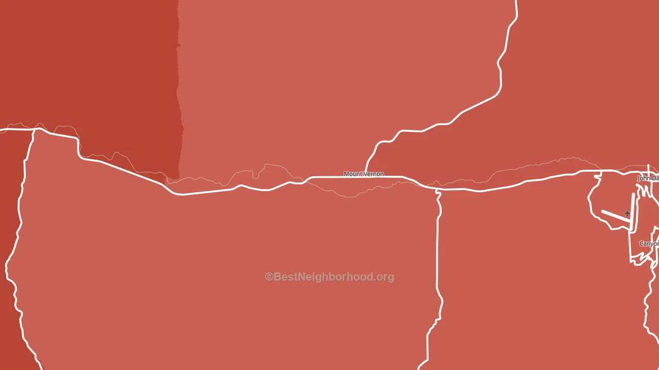 Mount Vernon, OR block-group political-lean map