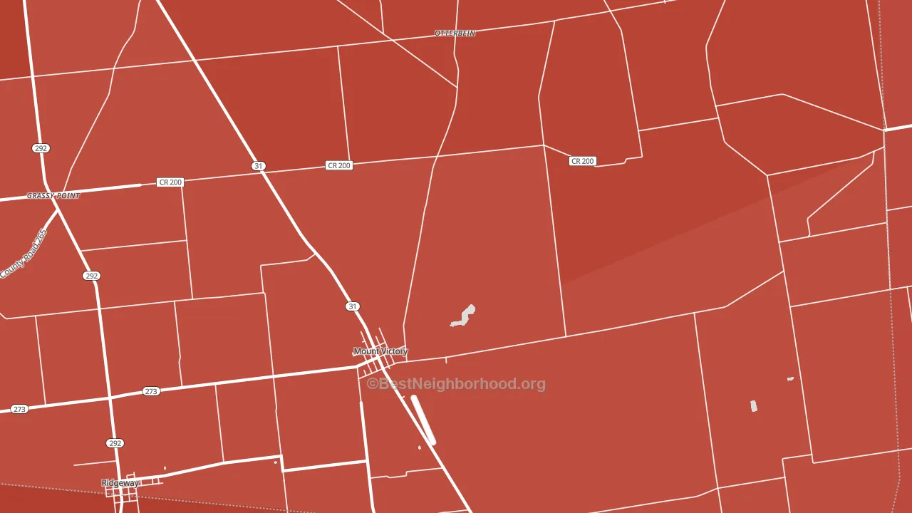 Mount Victory, OH block-group political-lean map