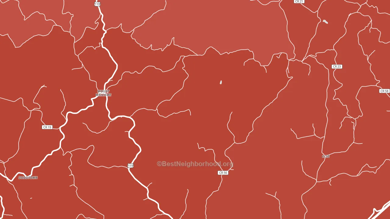 Mount Welcome, WV block-group political-lean map