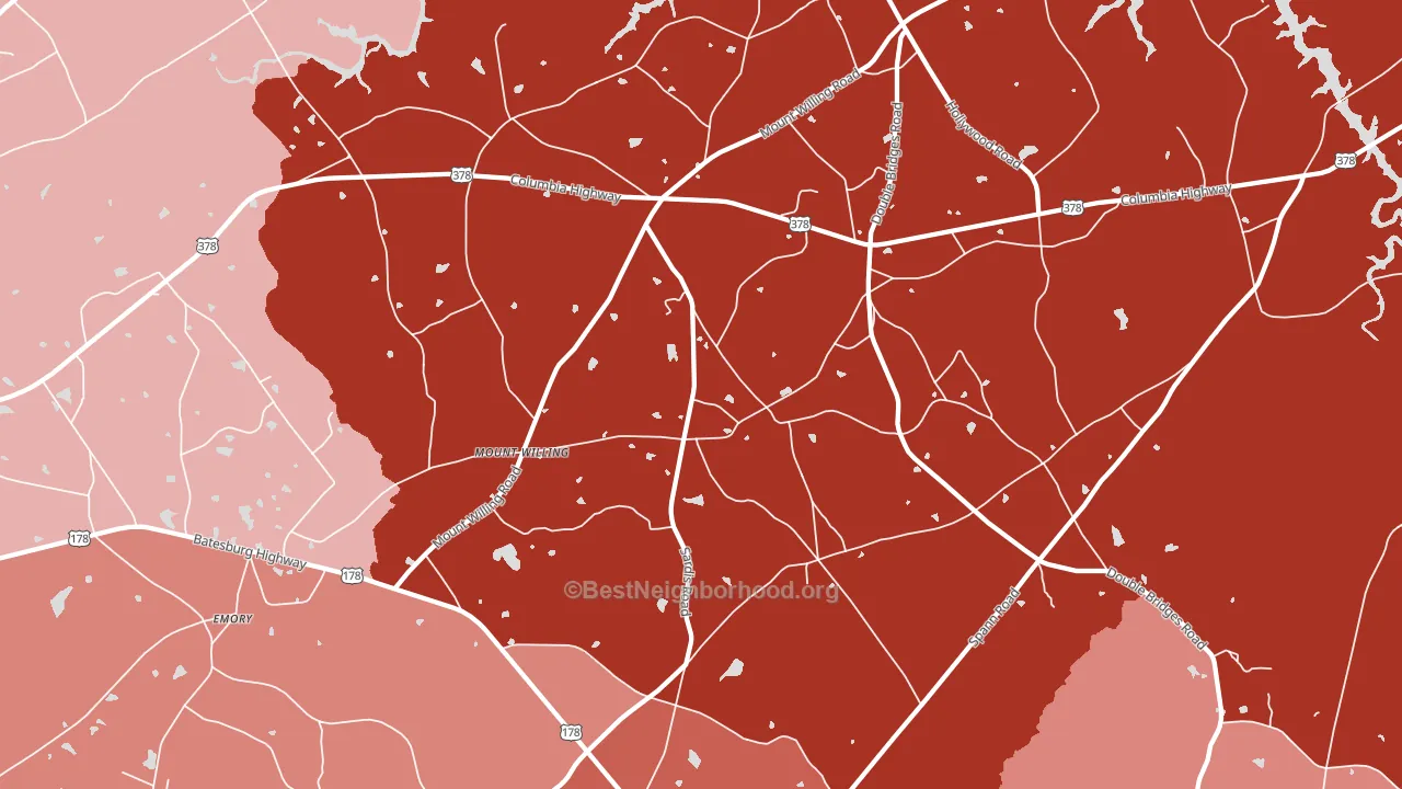 Mount Willing, SC block-group political-lean map