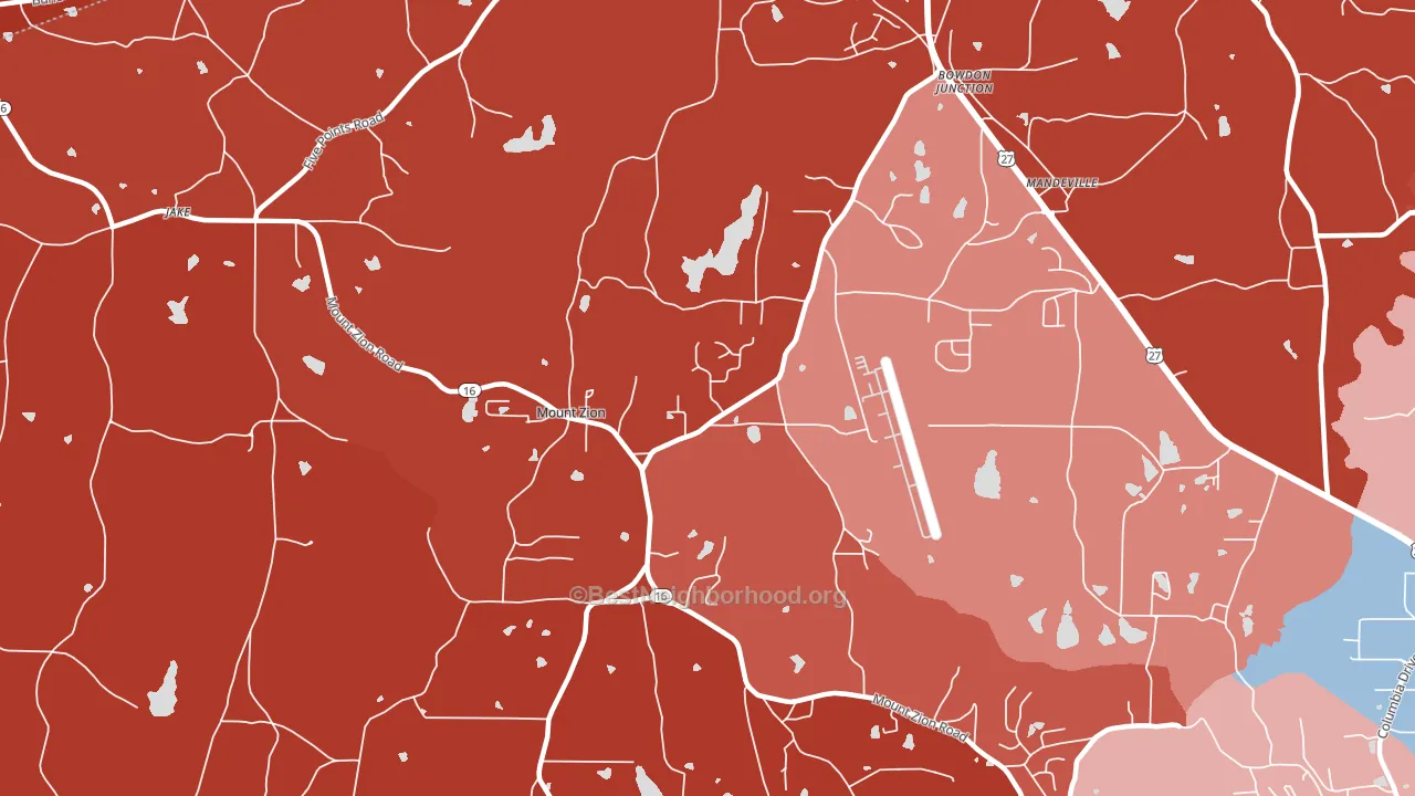 Mount Zion, GA block-group political-lean map