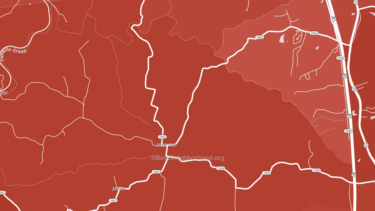 Mount Zion, KY block-group political-lean map