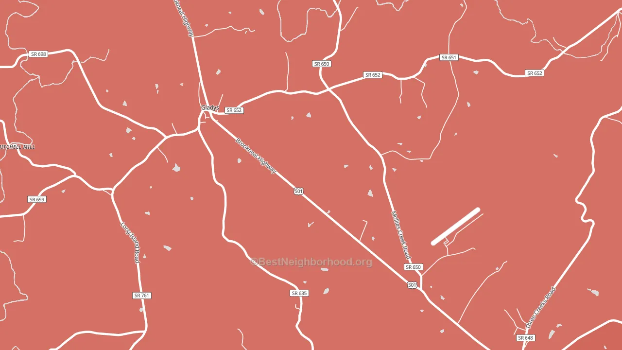 Mount Zion, VA block-group political-lean map