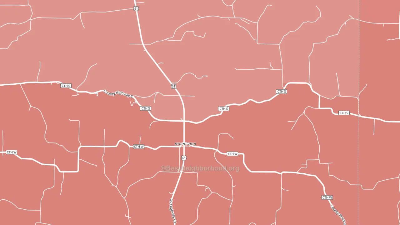 Mount Zion, WI block-group political-lean map