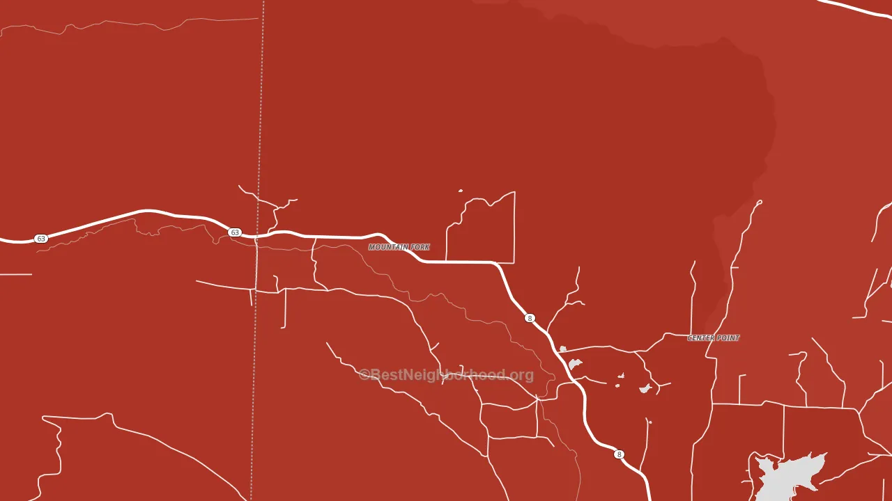 Mountain Fork, AR block-group political-lean map