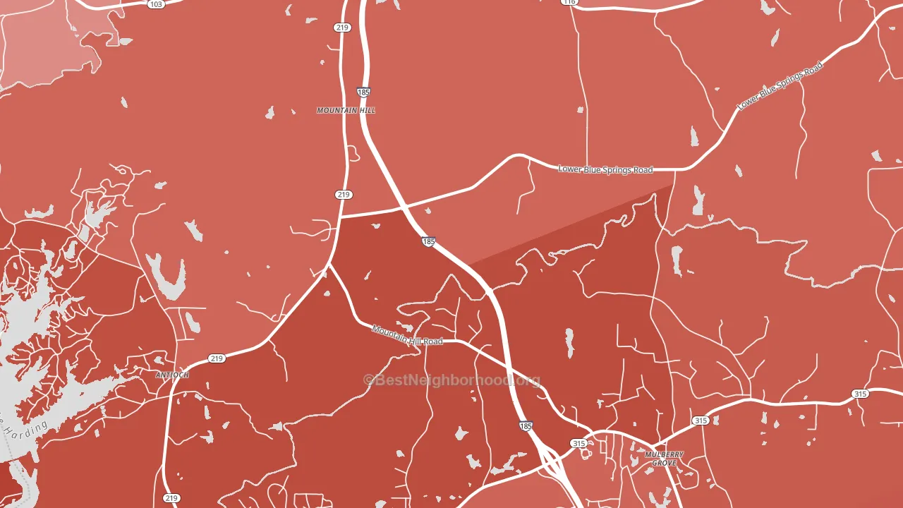 Mountain Hill, GA block-group political-lean map