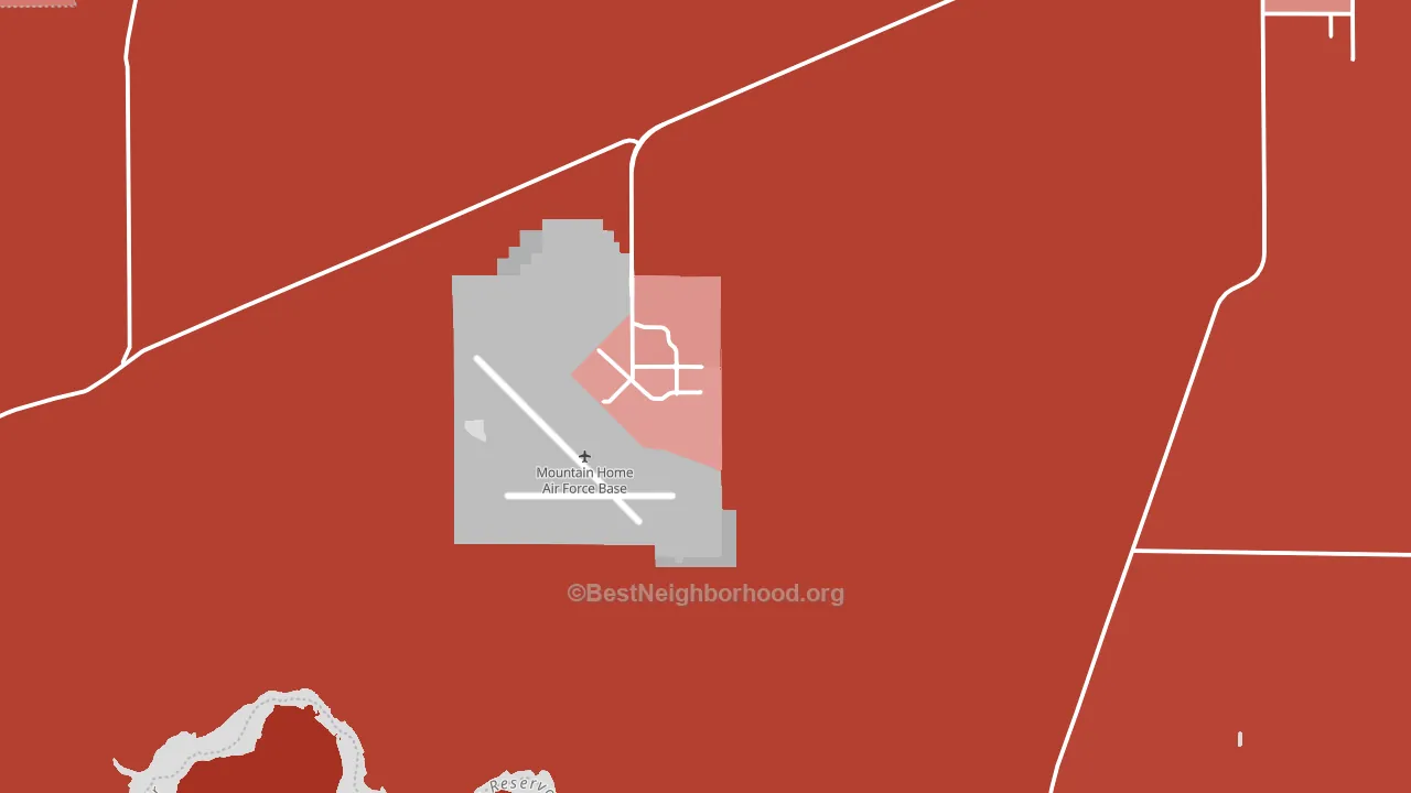 Mountain Home AFB, ID block-group political-lean map