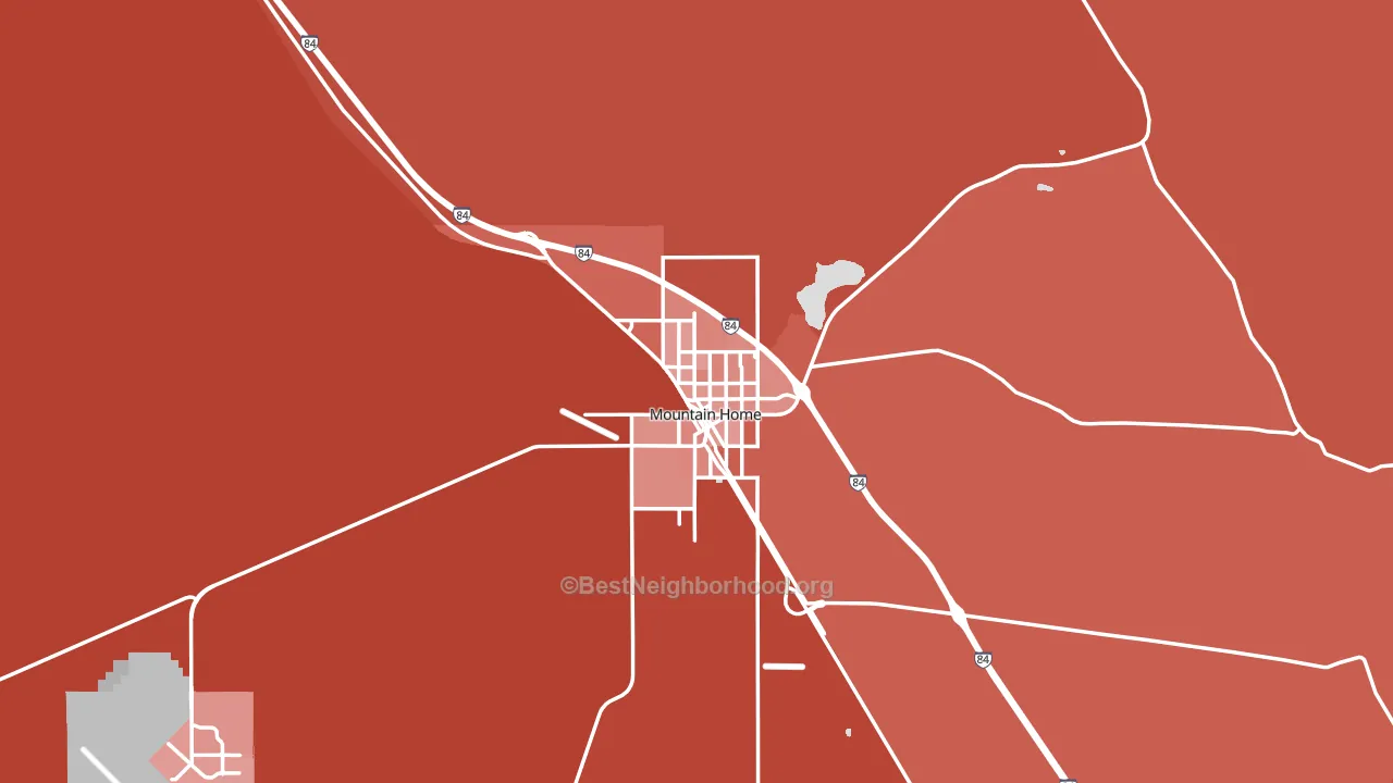 Mountain Home, ID block-group political-lean map
