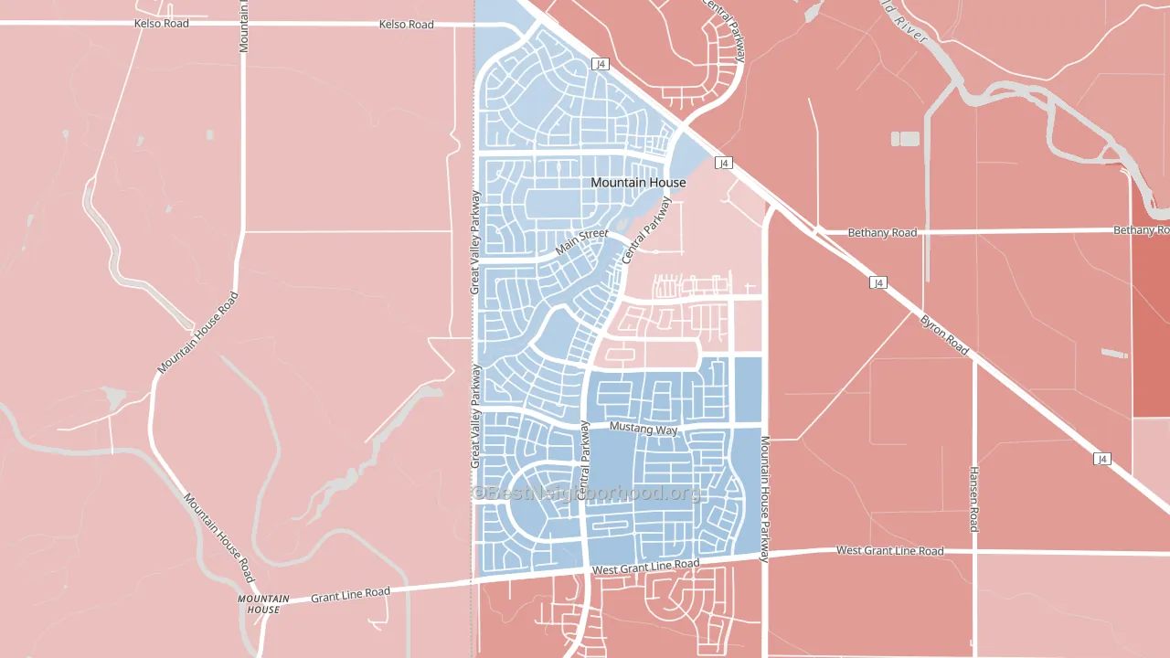 Mountain House, CA block-group political-lean map