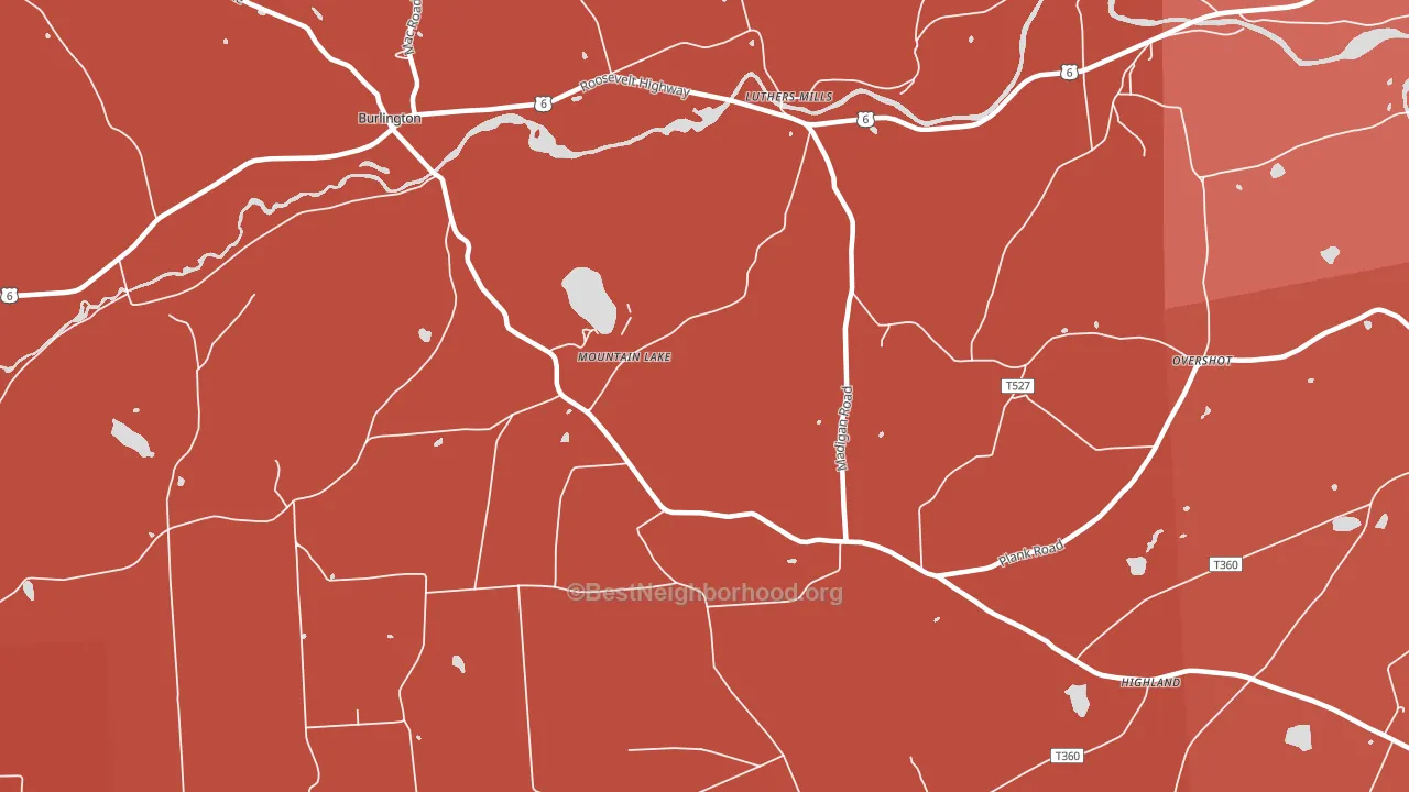 Mountain Lake, PA block-group political-lean map