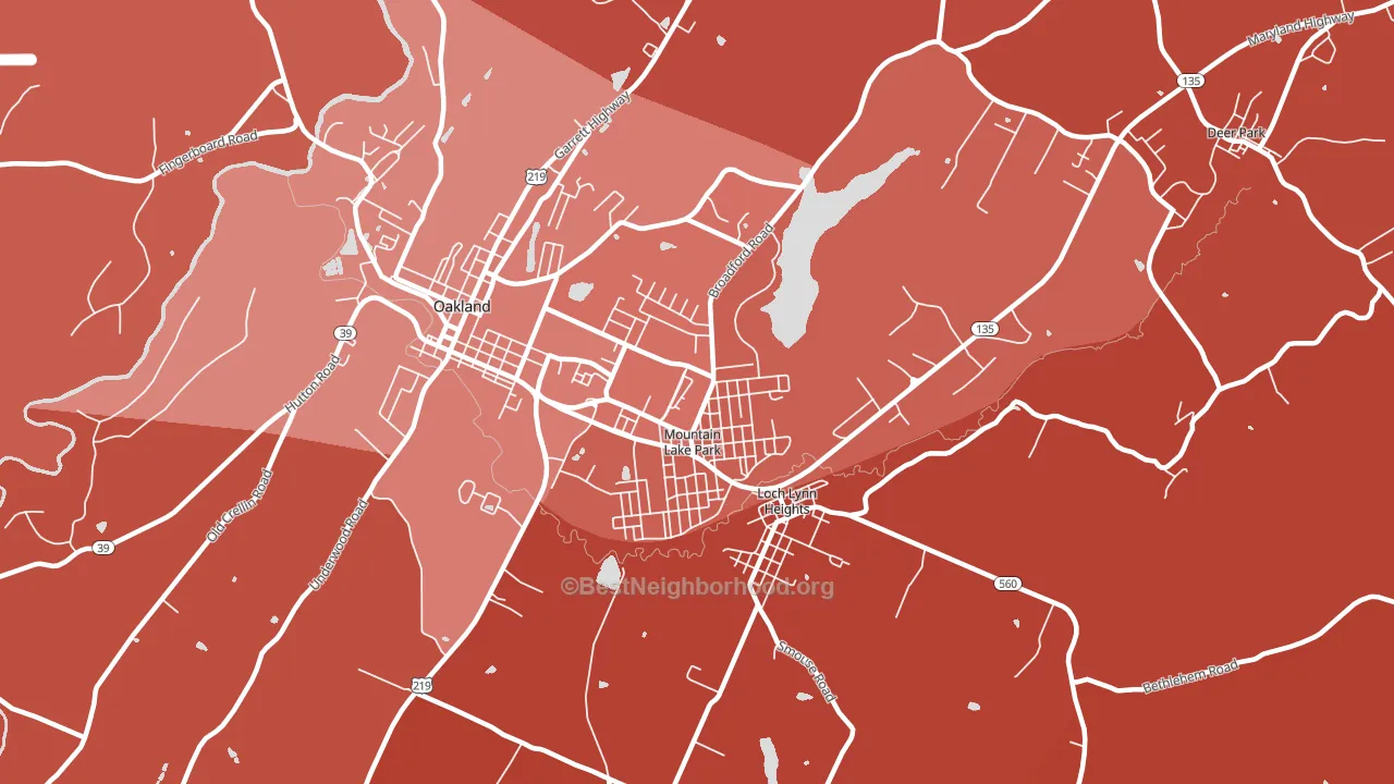 Mountain Lake Park, MD block-group political-lean map
