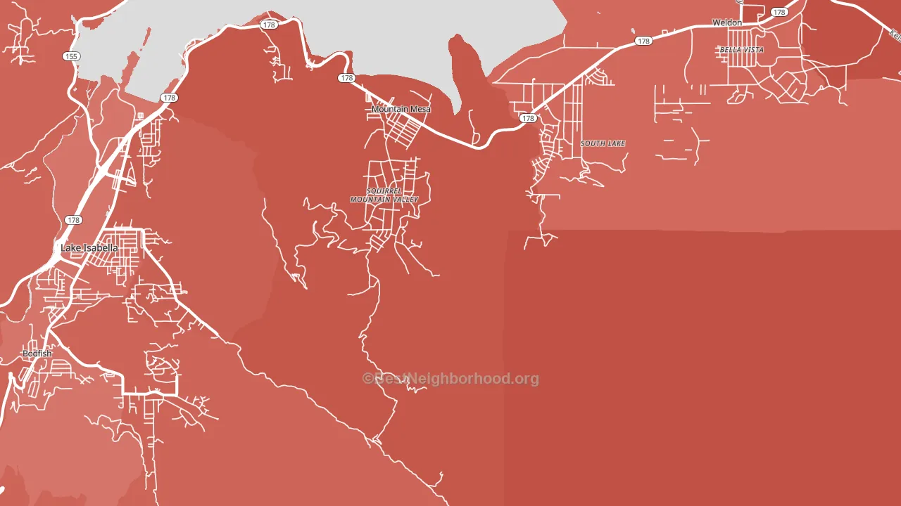 Mountain Mesa, CA block-group political-lean map