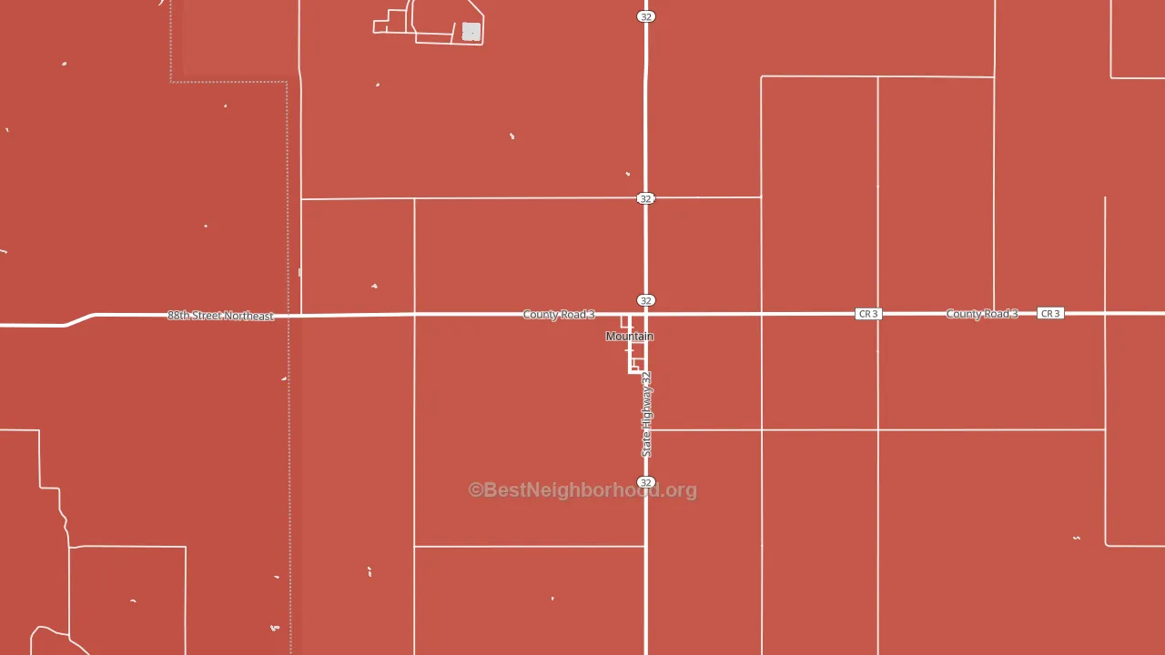 Mountain, ND block-group political-lean map