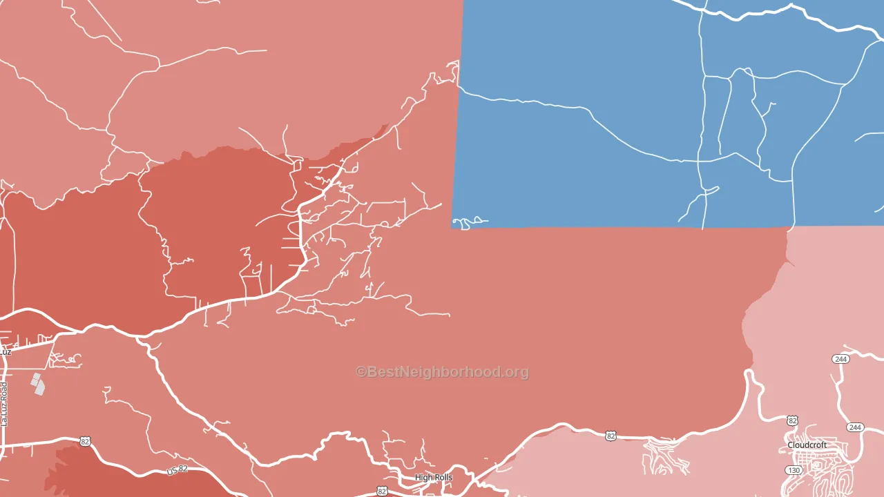 Mountain Park, NM block-group political-lean map