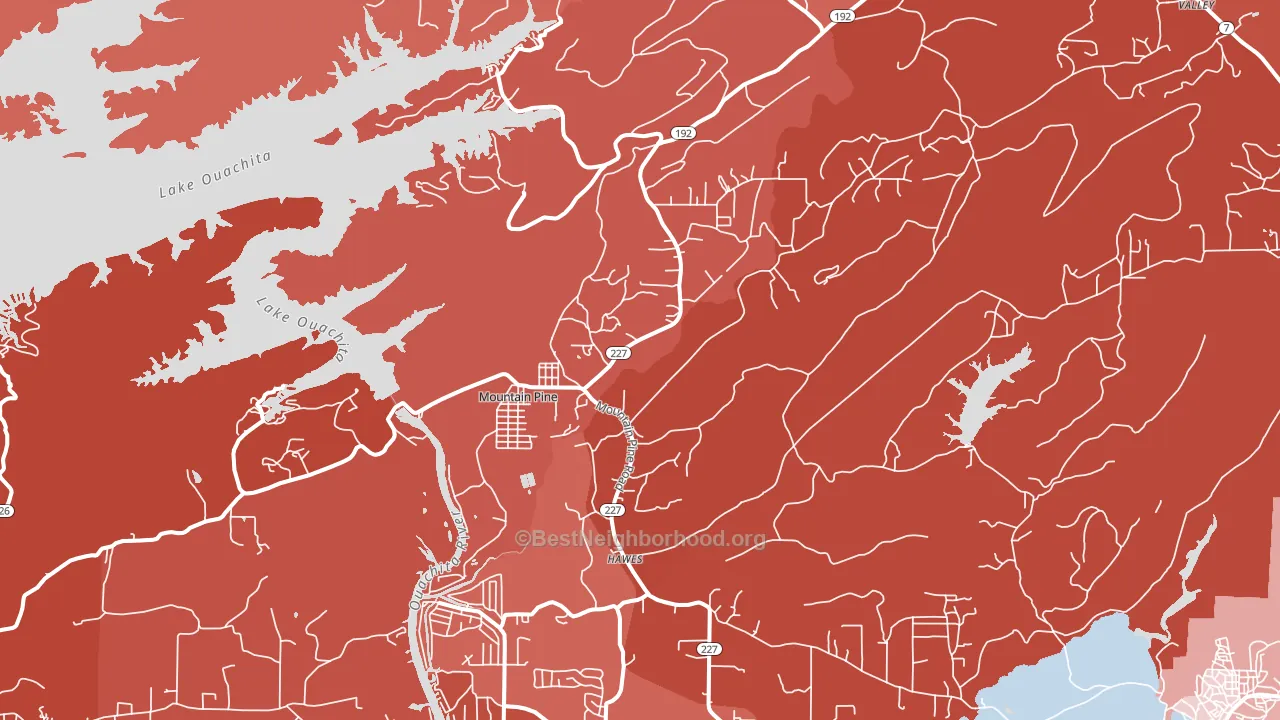 Mountain Pine, AR block-group political-lean map